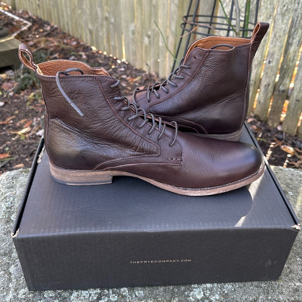 Frye Men’s Phillip Lace Up Work Boots (Dark Brown) - Size 11M (NWT) - Picture 7 of 15